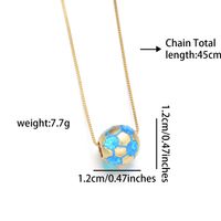 Copper 18K Gold Plated Simple Style Enamel Inlay Football Shell Zircon Necklace main image 2