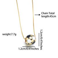 Copper 18K Gold Plated Simple Style Enamel Inlay Football Shell Zircon Necklace main image 3