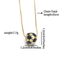 Copper 18K Gold Plated Simple Style Enamel Inlay Football Shell Zircon Necklace main image 4