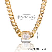 Wholesale Jewelry Simple Style Shiny Rectangle Iron Copper Zircon Necklace main image 3