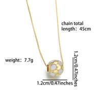 Le Cuivre Plaqué Or 18K Style Simple Émail Incruster Football Coquille Zircon Collier sku image 5