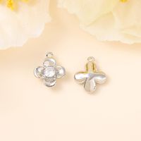 1 Piece 12 * 10mm Copper Zircon 18K Gold Plated White Gold Plated Flower Polished Pendant main image 3