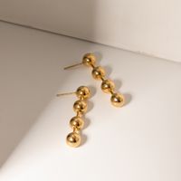1 Pair IG Style Simple Style Ball 304 Stainless Steel 18K Gold Plated Drop Earrings main image 3