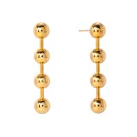 1 Pair IG Style Simple Style Ball 304 Stainless Steel 18K Gold Plated Drop Earrings main image 4