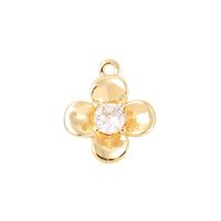 1 Piece 12 * 10mm Copper Zircon 18K Gold Plated White Gold Plated Flower Polished Pendant main image 6