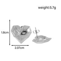 1 Pair Casual Simple Style Round Heart Shape Irregular Hollow Out 304 Stainless Steel 14K Gold Plated Ear Studs main image 3