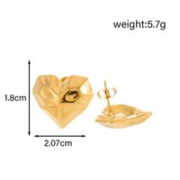 1 Pair Casual Simple Style Round Heart Shape Irregular Hollow Out 304 Stainless Steel 14K Gold Plated Ear Studs main image 2