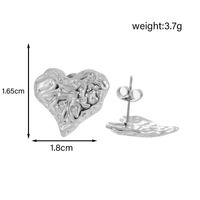 1 Pair Casual Simple Style Round Heart Shape Irregular Hollow Out 304 Stainless Steel 14K Gold Plated Ear Studs main image 9