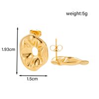 1 Pair Casual Simple Style Round Heart Shape Irregular Hollow Out 304 Stainless Steel 14K Gold Plated Ear Studs main image 6
