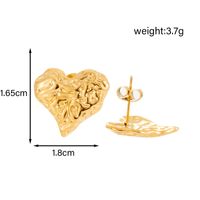 1 Pair Casual Simple Style Round Heart Shape Irregular Hollow Out 304 Stainless Steel 14K Gold Plated Ear Studs main image 8