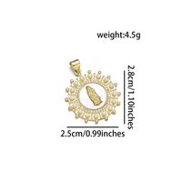 1 Piece 21 * 24mm 25 * 28mm 27 * 28mm Copper Zircon 18K Gold Plated Round Virgin Mary Polished Pendant sku image 5