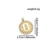 1 Piece 21 * 24mm 25 * 28mm 27 * 28mm Copper Zircon 18K Gold Plated Round Virgin Mary Polished Pendant sku image 9