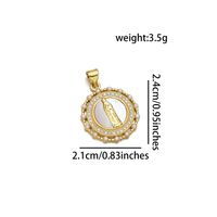 1 Piece 21 * 24mm 25 * 28mm 27 * 28mm Copper Zircon 18K Gold Plated Round Virgin Mary Polished Pendant sku image 4