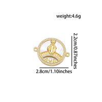 1 Piece 21 * 24mm 25 * 28mm 27 * 28mm Copper Zircon 18K Gold Plated Round Virgin Mary Polished Pendant sku image 8