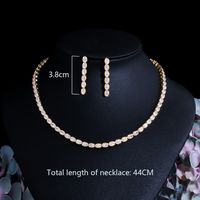 Copper Silver Plated Simple Style Shiny Plating Inlay Geometric Artificial Gemstones Jewelry Set main image 2