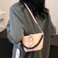 Women's Medium Pu Leather Solid Color Basic Streetwear Sewing Thread Zipper Crossbody Bag main image 2