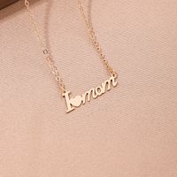 Wholesale Jewelry MAMA Simple Style Letter Heart Shape Alloy Hollow Out Necklace main image 6