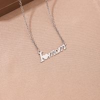 Wholesale Jewelry MAMA Simple Style Letter Heart Shape Alloy Hollow Out Necklace main image 7