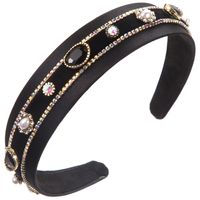 Women's Casual Modern Style Classic Style Geometric Alloy Cloth Inlay Artificial Pearls Rhinestones Hair Band sku image 2