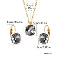 304 Stainless Steel Gold Plated Simple Style Shiny Inlay Square Zircon Jewelry Set main image 2