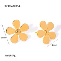 1 Paar IG-Stil Einfacher Stil Blume Edelstahl 304 18 Karat Vergoldet Ohrstecker sku image 2