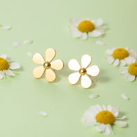 1 Pair IG Style Simple Style Flower 304 Stainless Steel 18K Gold Plated Ear Studs main image 4