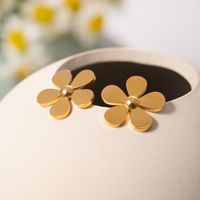 1 Pair IG Style Simple Style Flower 304 Stainless Steel 18K Gold Plated Ear Studs main image 3