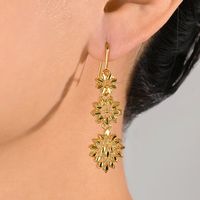 1 Pair Simple Style Classic Style Geometric Copper 18K Gold Plated Drop Earrings main image 1