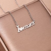 Wholesale Jewelry MAMA Simple Style Letter Heart Shape Alloy Hollow Out Necklace sku image 2
