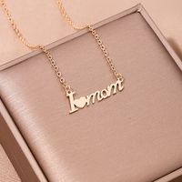 Wholesale Jewelry MAMA Simple Style Letter Heart Shape Alloy Hollow Out Necklace sku image 1
