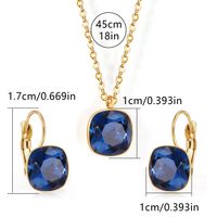 304 Stainless Steel Gold Plated Simple Style Shiny Inlay Square Zircon Jewelry Set sku image 3