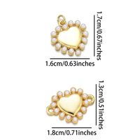 1 Piece 16 * 17mm 18*13mm 19 * 20mm Copper Pearl Zircon 18K Gold Plated Cross Star Heart Shape Polished Pendant main image 4