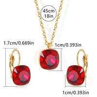 304 Stainless Steel Gold Plated Simple Style Shiny Inlay Square Zircon Jewelry Set sku image 10