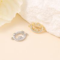 1 Piece 8 * 13mm Copper Zircon 18K Gold Plated White Gold Plated Solid Color Polished Pendant main image 4