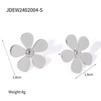 1 Pair IG Style Simple Style Flower 304 Stainless Steel 18K Gold Plated Ear Studs sku image 1