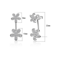 1 Pair Sweet Shiny Flower Inlay Copper Zircon Ear Studs main image 2