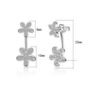 1 Paire Sucré Brillant Fleur Incruster Le Cuivre Zircon Boucles D'Oreilles main image 2