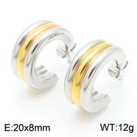 1 Pair Simple Style Solid Color 304 Stainless Steel 18K Gold Plated Ear Studs sku image 7