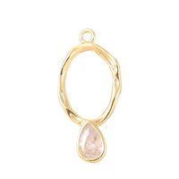 1 Piece 23 * 11mm Copper Zircon 18K Gold Plated White Gold Plated Oval Water Droplets Polished Pendant main image 6