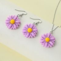 Cute Lady Korean Style Flower Synthetic Resin Alloy Women's Earrings Necklace main image 5