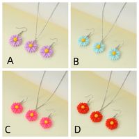 Cute Lady Korean Style Flower Synthetic Resin Alloy Women's Earrings Necklace main image 3