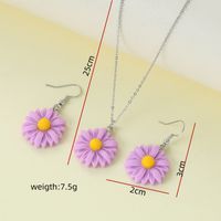 Cute Lady Korean Style Flower Synthetic Resin Alloy Women's Earrings Necklace main image 2