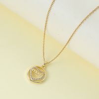 Wholesale Jewelry Elegant Lady Modern Style Letter Heart Shape Alloy Rhinestones Inlay Pendant Necklace sku image 1