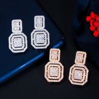 Copper Silver Plated Elegant Glam Plating Inlay Solid Color Artificial Gemstones Jewelry Set main image 2