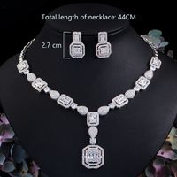 Copper Silver Plated Elegant Glam Plating Inlay Solid Color Artificial Gemstones Jewelry Set main image 7