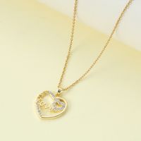 Wholesale Jewelry Simple Style Classic Style Letter Zinc Alloy Zircon Inlay Pendant Necklace main image 5