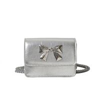 Women's Small Pu Leather Solid Color Bow Knot Classic Style Streetwear Sewing Thread Magnetic Buckle Crossbody Bag sku image 3