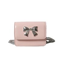 Women's Small Pu Leather Solid Color Bow Knot Classic Style Streetwear Sewing Thread Magnetic Buckle Crossbody Bag sku image 4