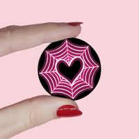 Cartoon Style Cute Sweet Heart Shape Spider Web Alloy Printing Women's Brooches main image 4