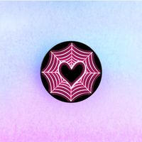 Cartoon Style Cute Sweet Heart Shape Spider Web Alloy Printing Women's Brooches sku image 1